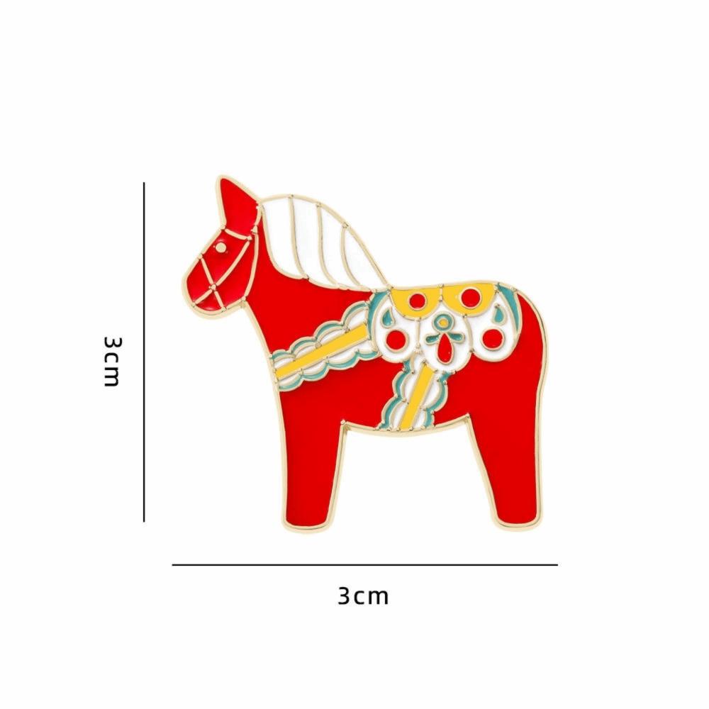 Creative Cute Cartoon Horse Brooches Elegant Alloy Enamel Pin Funny Badges Jewelry Gifts