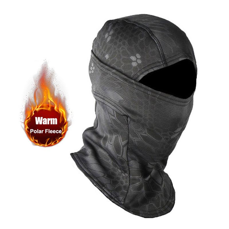 

Winter Cycling Balaclava Camouflage Balaclava Windproof Fleece-Lined Thermal Neck Warmer Outdoor Sports Mask For Men And Women чорний