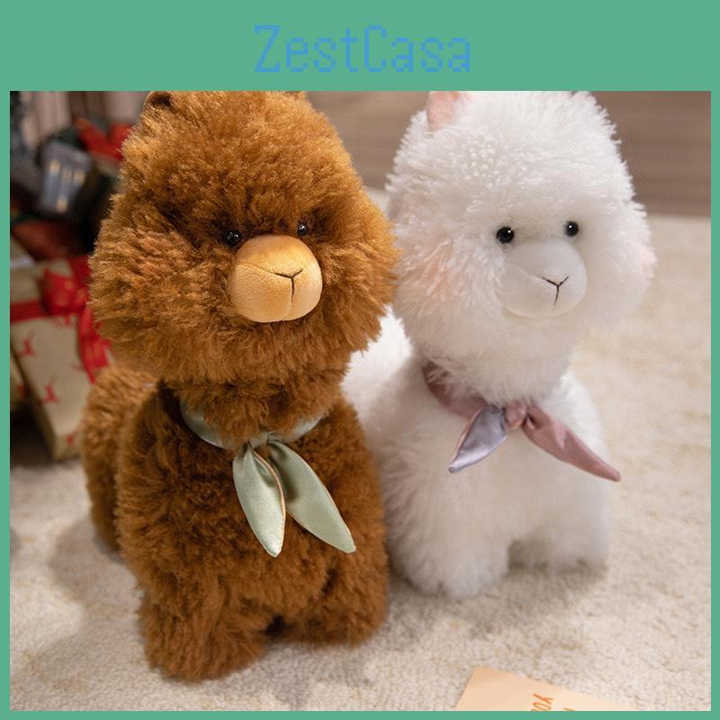 Animal Toy Alpaca With Pp Cotton Filling Soft Short Fur For Girls Birthday Gift