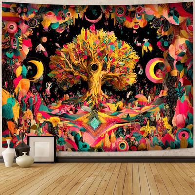 Fantasy Tree Colors Digital Printing Polyester Wall Hanging Tapestry Decorative Living Room Bedrooms Office Background Gift