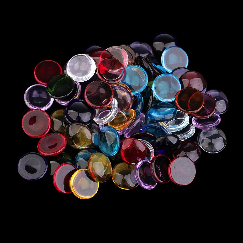 100g Round Shape Clear Glass Mosaic Tiles for Making Kids Crafts 15mm
