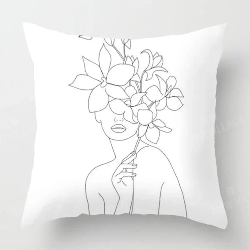 Nordic Modern Abstract Geometric Pillowcase Sofa Cushion Cover Home Decor 45x45cm 45*45 50x50 60x60cm 40x40 35x35 Boho