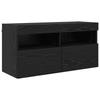 TV Wall Shelf Set 7 pcs Black Oak Effect Wood Based Panel