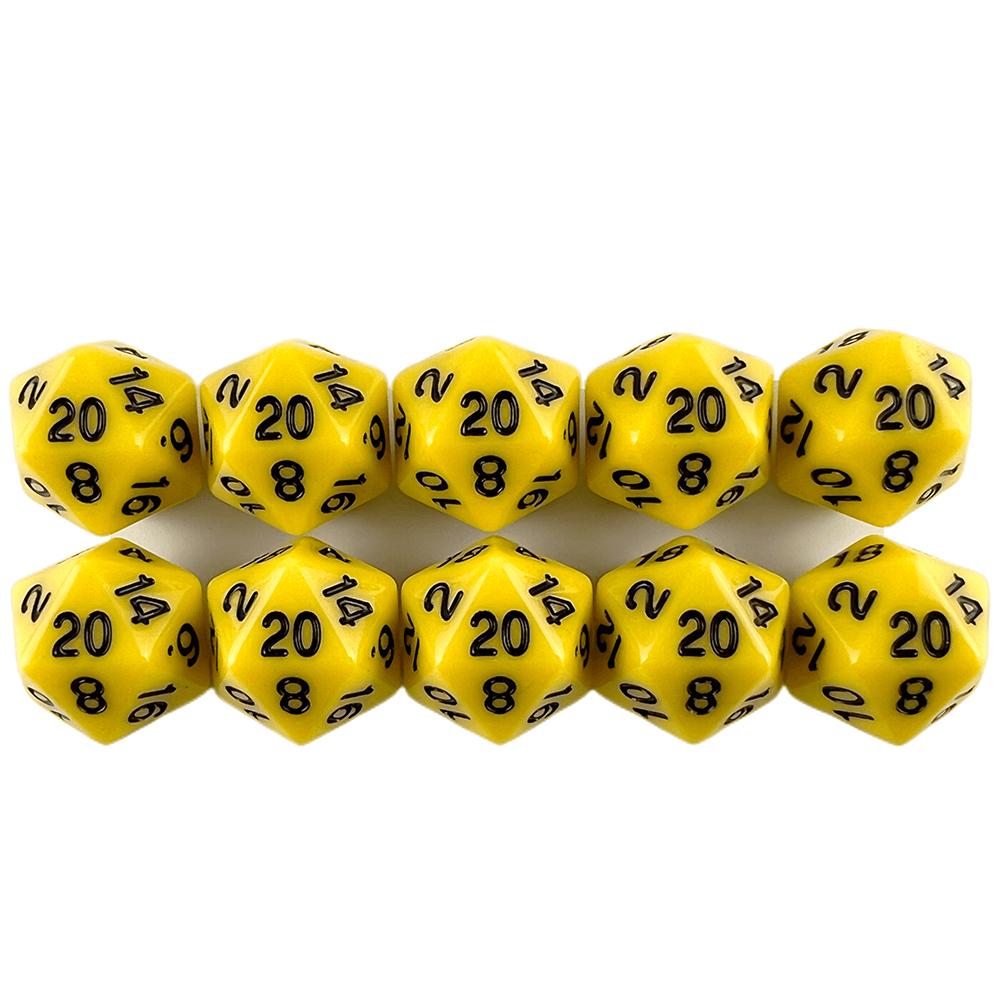 Neprůhledné barevné kostky D20, 10 ks, 20stranné kostky, kostky pro hru DND, příslušenství pro deskové hry DND