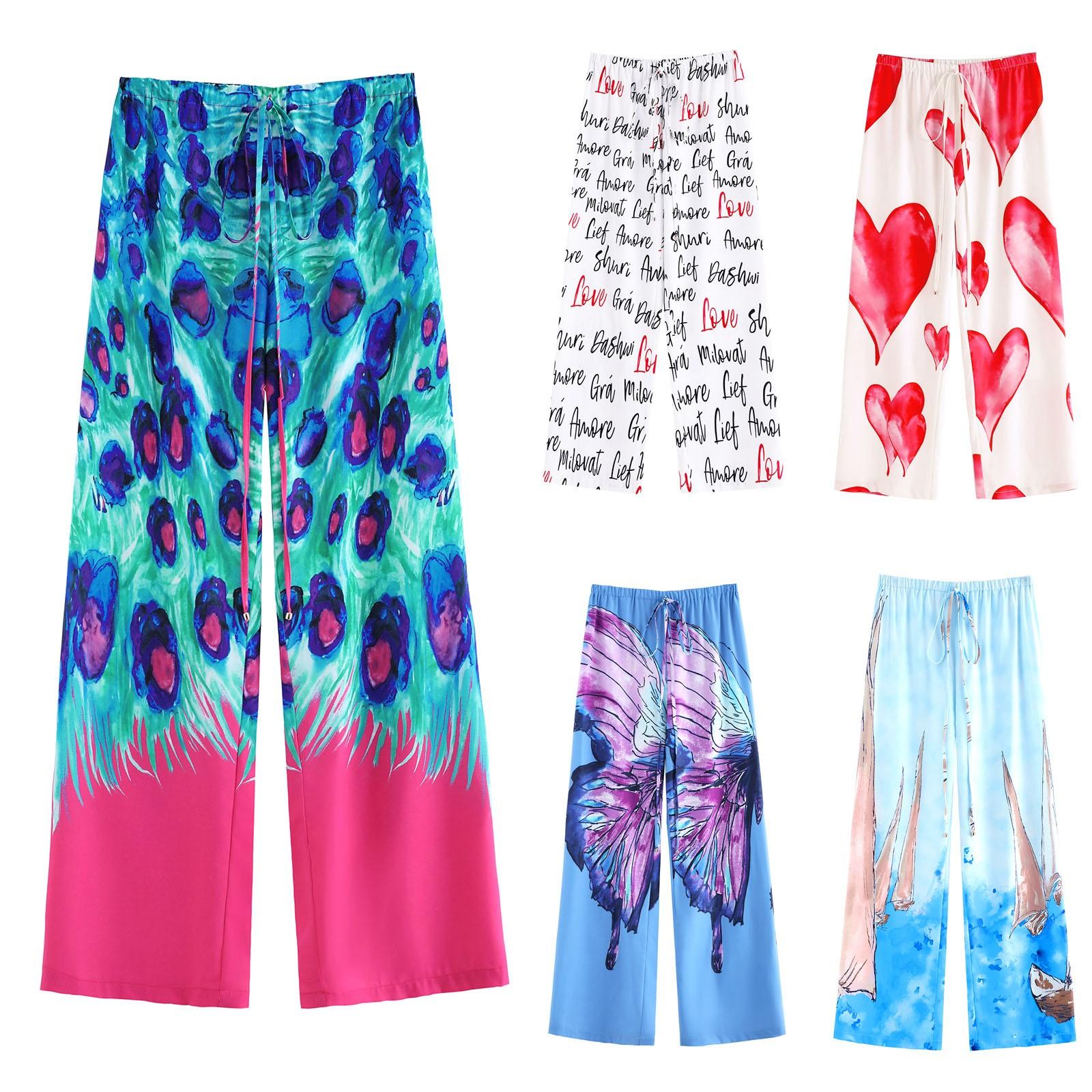 

Женские свободные повседневные брюки European Beauty Весна-Лето Повседневные брюки с принтом