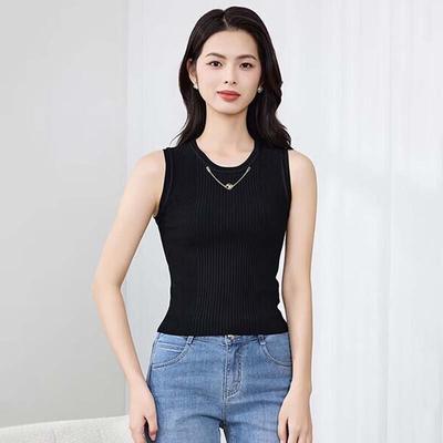 Slimming Sleeveless Round Neck Knitted Vest