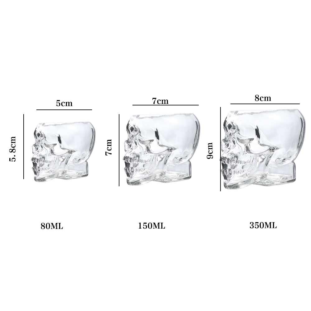 Transparent Skull Wine Glass Cup Crystal Drinkware Decoration Mug  Halloween