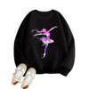 Girls' Fashionable Dancing Girl Pattern Hoodie for Children, Suitable for Autumn and Winter