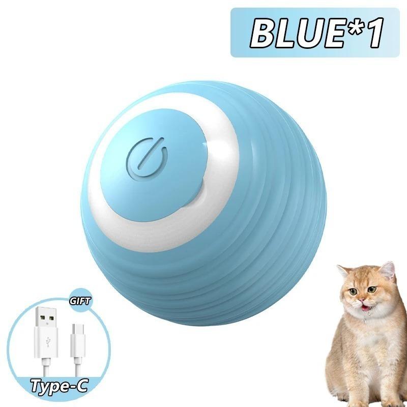 Interactive Cat Toys Ball Auto Electric Rolling Ball Toys for Cat Kitty Pet Smart Automatic Training USB Rechargeable Cat Toy