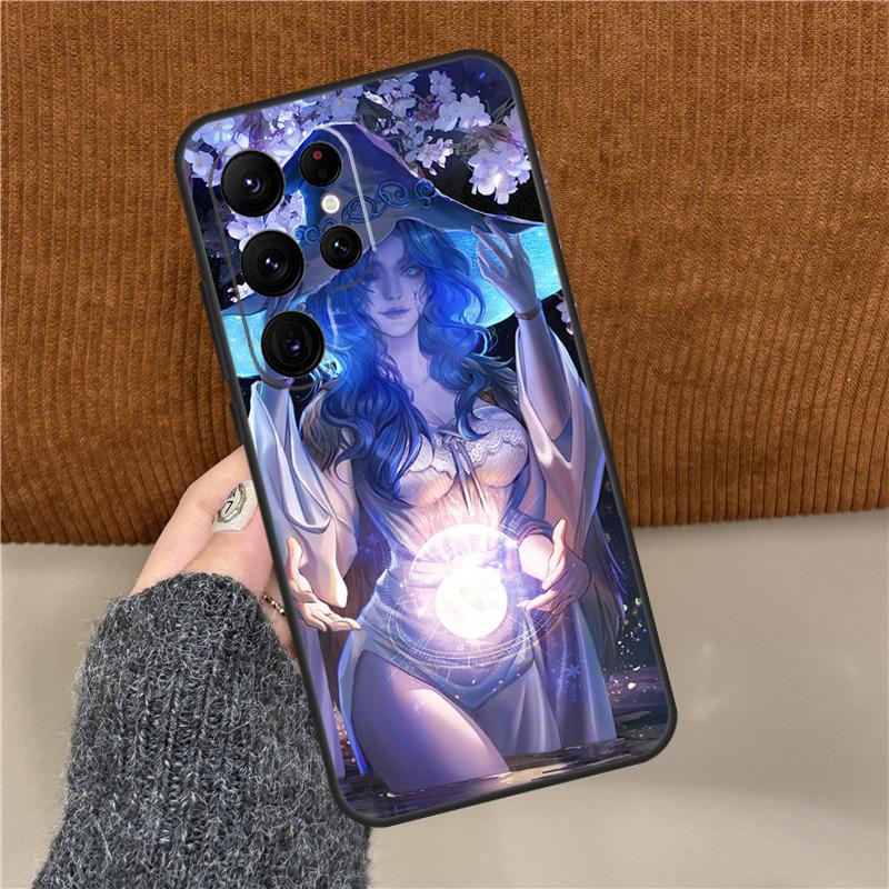 Halloween Witch Girl Art Phone Case For Samsung Galaxy S25 Ultra S9 S10 S20 S21 S22 Plus S24 FE S23 Ultra Back Cover