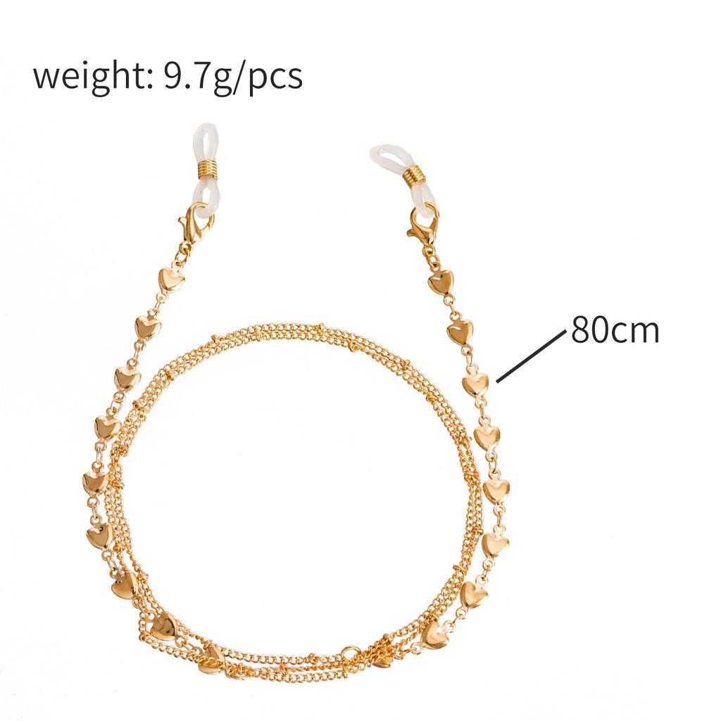 European and American Masks Hanging Chain Glasses Chain Love Pentagram Butterfly Mask Chain Leaf Metal Glasses Chain Spot