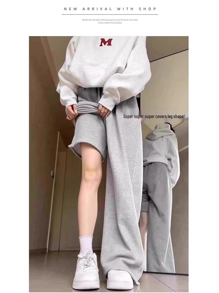 Girls' Wide-Leg Cuffed Pants - Spring/Autumn Casual Long Trousers for Kids