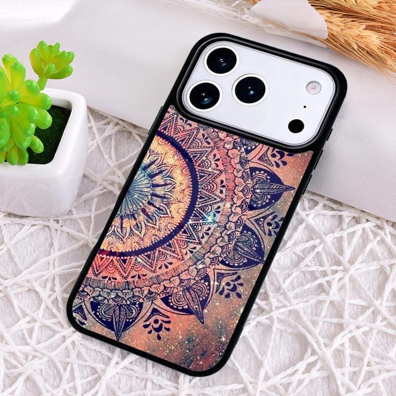 Bohemian Tie Dye Hippie Mandala Phone Case for iPhone 17 Air 16 15 11 12 14 13 Pro Max Shockproof Cover