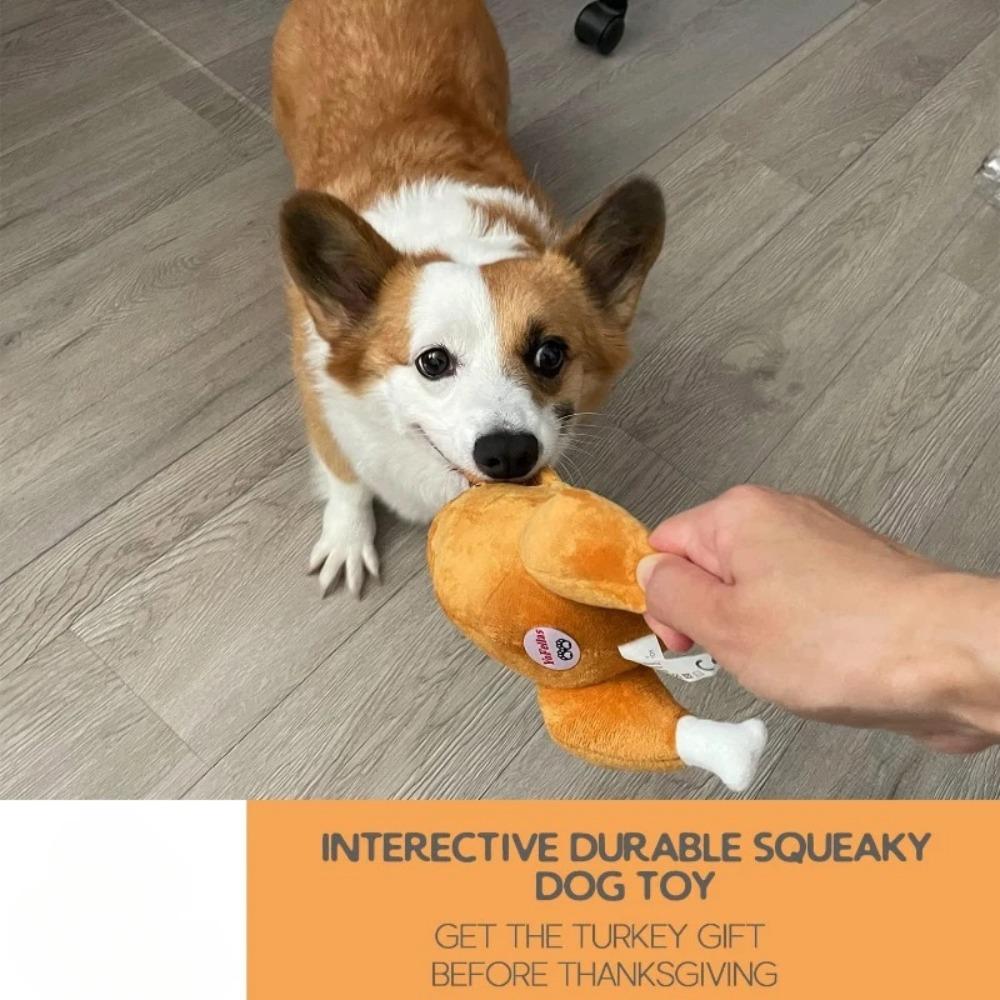Thanksgiving Interaktiver Truthahn Plüsch Hundespielzeug mit Quietscher Weich Langlebig Ideal für Kleine Mittlere für Festlichen Spaß Tägliche Spielzeit