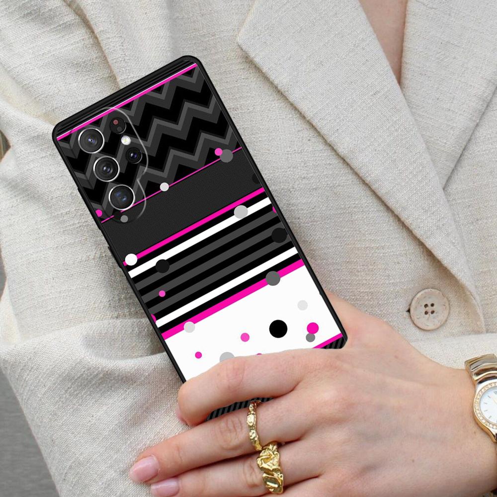 Polka Dots Lines Abstract Art Cell Phone Case for Samsung Galaxy S26 Ultra S25 S24 S23 S22 S21 S20 Note10 Cover