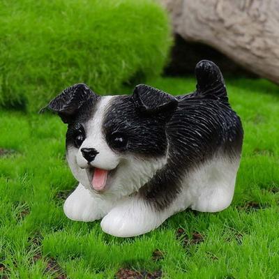 Figurine de Petit Chien Petit Animal de Compagnie Ornement en Résine Miniatures d'Animaux pour Jardin de Fées Micro Paysage Artisanat DIY Décoration d'Aquarium Pot de Plante