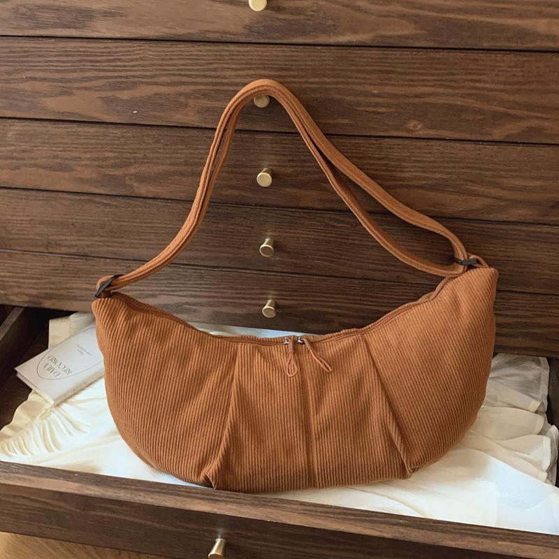 Crossbody Bag Women's Large-capacity Literary and Foreign-style Cloth Bag, Personalized Fashion and Leisure Shoulder Bag, Male Student Class Dumpling