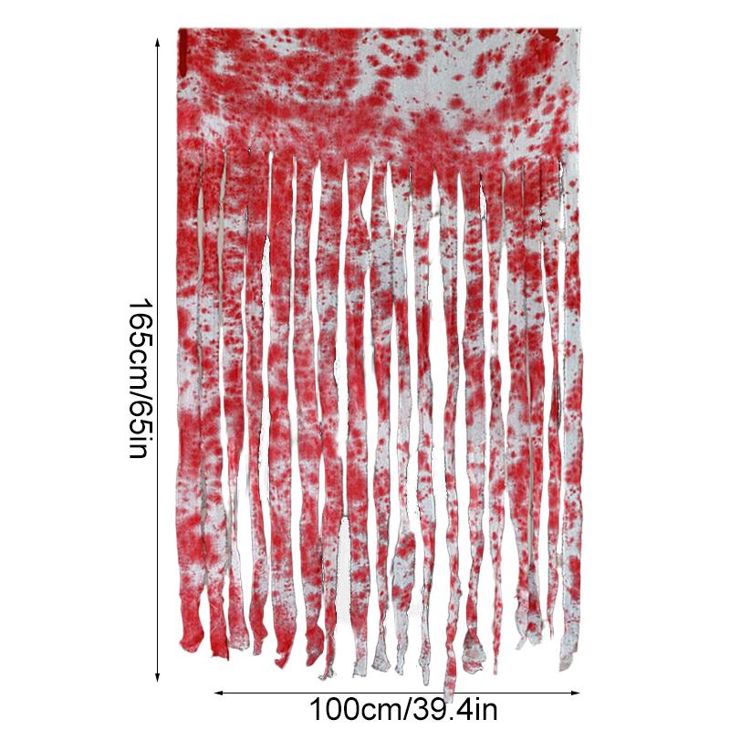 Halloween Blood Stain Pattern Decorative Red Palm Pattern Ornament Theme Background Cloth Bar Hanging Home Party 100*165cm