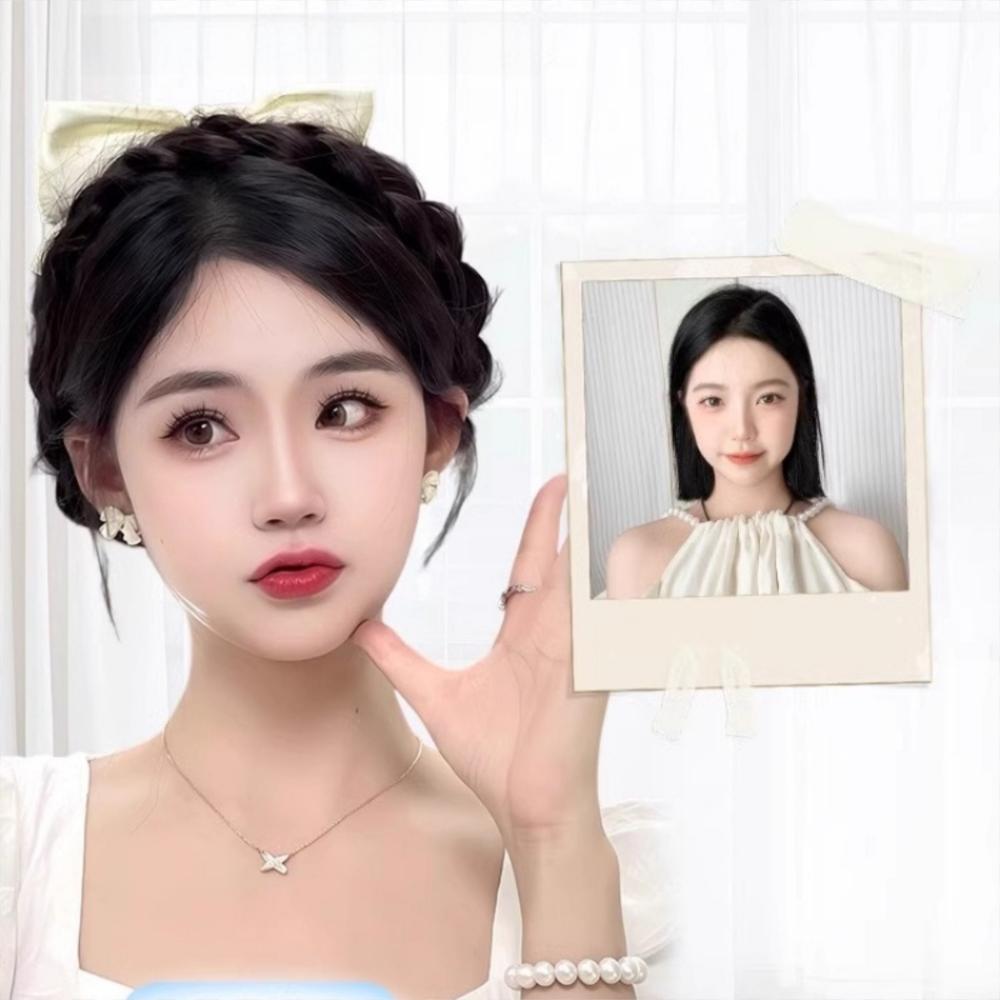 Perucă împletită naturală cu bandă de susținere anti-alunecare, benzi de păr răsucite, versatile, răsuciri, perucă Fishbone pentru femei