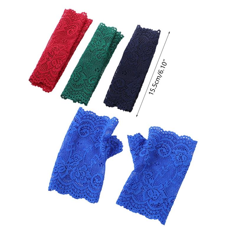 Elegante Damen Ultra-Dünne Halbfinger Sommer Fahrhandschuhe Radfahren Sonnenschutz Handschuhe Weiblich Anti-UV Elastizität Spitze Mesh Handschuhe