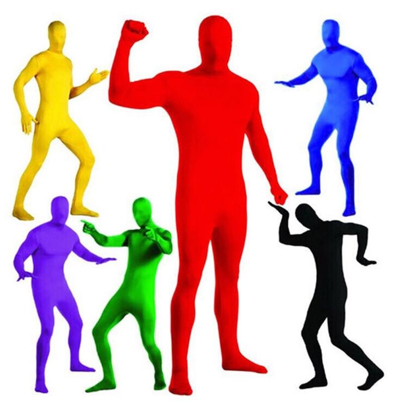 Tuta Intera Spandex Elasticizzato Costume Adulto Cromakey Collant Scomparire Uomo Unisex Body per Halloween Cosplay