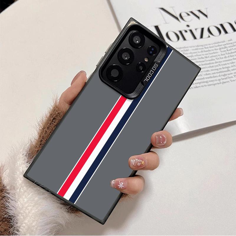 Luxury Sports Line Cool Stripe Soft Phone Case for Samsung Galaxy S24 S25 FE S26 Edge S23 Ultra S22 Plus S21 + Shockproof Cover