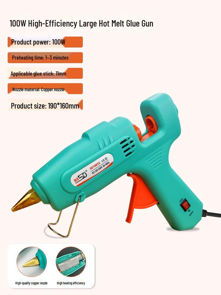 High Viscosity DIY Hot Melt Glue Gun with Fine Nozzle and Glue Sticks for Handmade and Household Projects