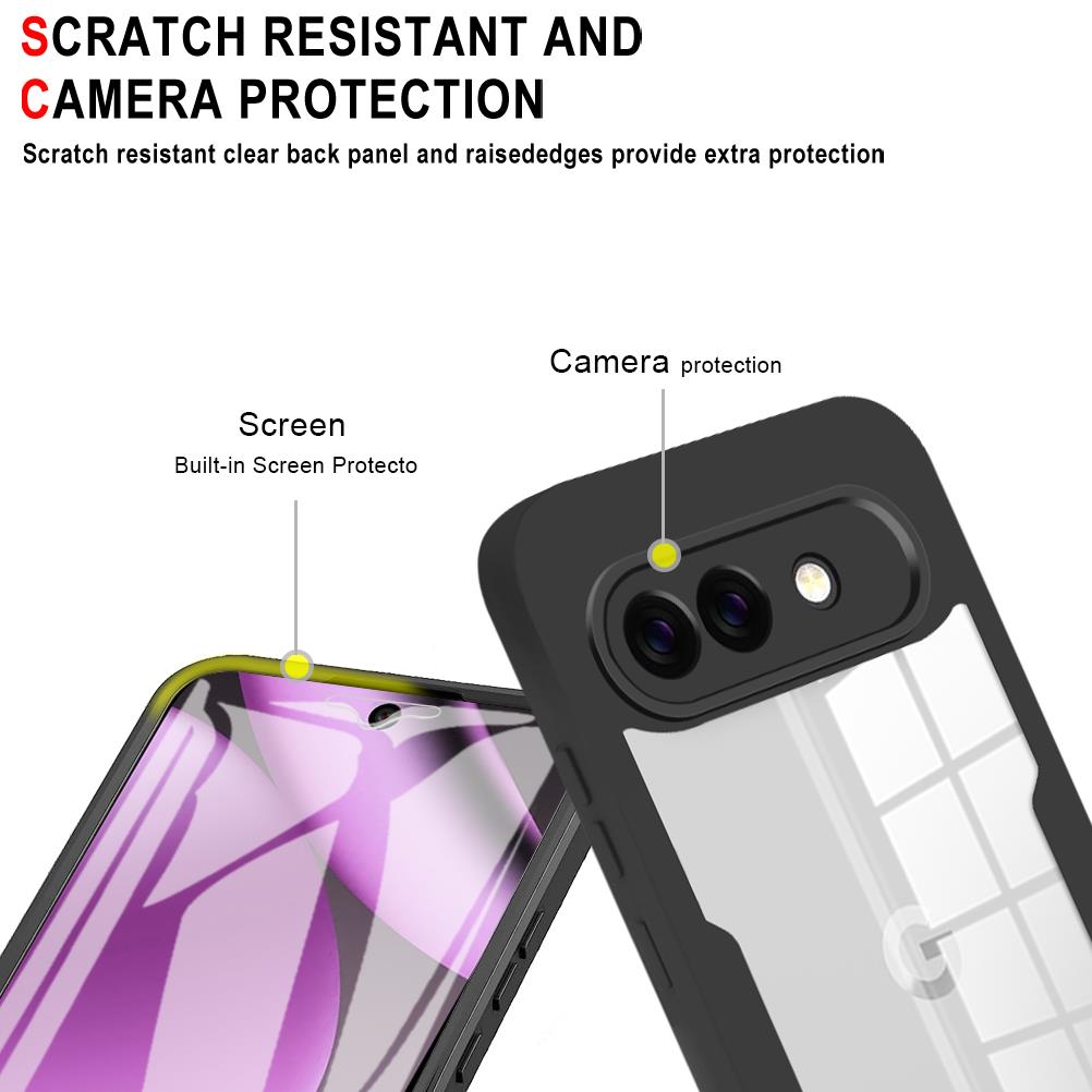 Klar 360 Grad Vollumhüllung Hülle für Google Pixel 10A / 10 Pro XL / 9 Pro XL / 6A Handyhülle Stoßfest Kameraobjektiv Bildschirmschutz
