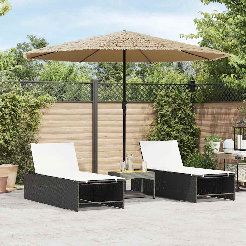 Brown Sun Umbrella with Steel Pole 324 X 324 X 247 Cm