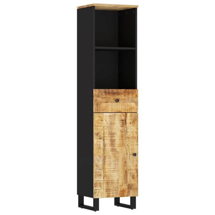 VidaXL Bathroom Cabinet, Toilet Column with Drawer and Compartment, Interior Storage Furniture, Solid Wood 351998