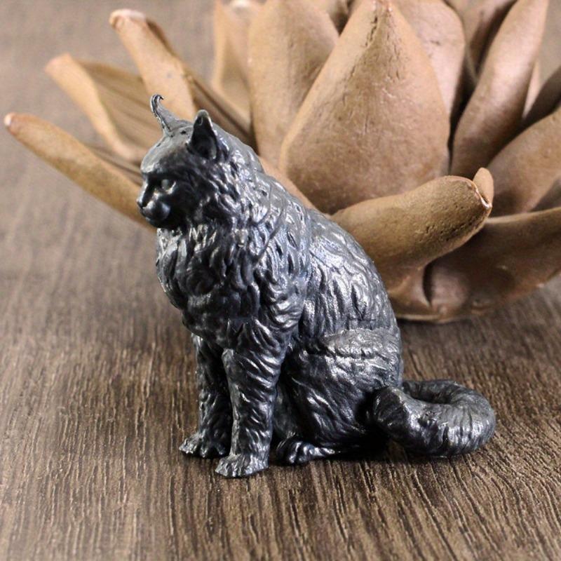 1 Stück Messing Schwarz Maine Coon Puppe Kreativ Klein Handgemacht Literaturspiel Schmuck Büro Schreibtisch Trend Dekoration Handwerk