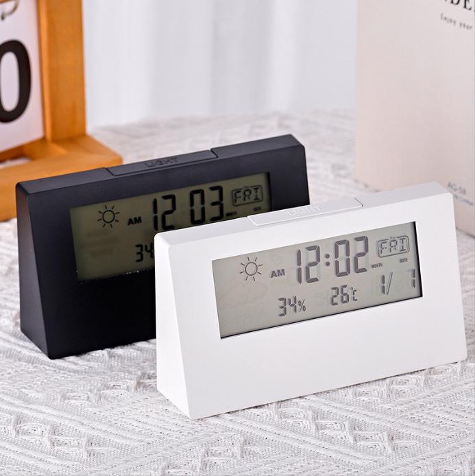 Cross-border Luminous Alarm Clock with Thermometer and Hygrometer - Weather Display for Students