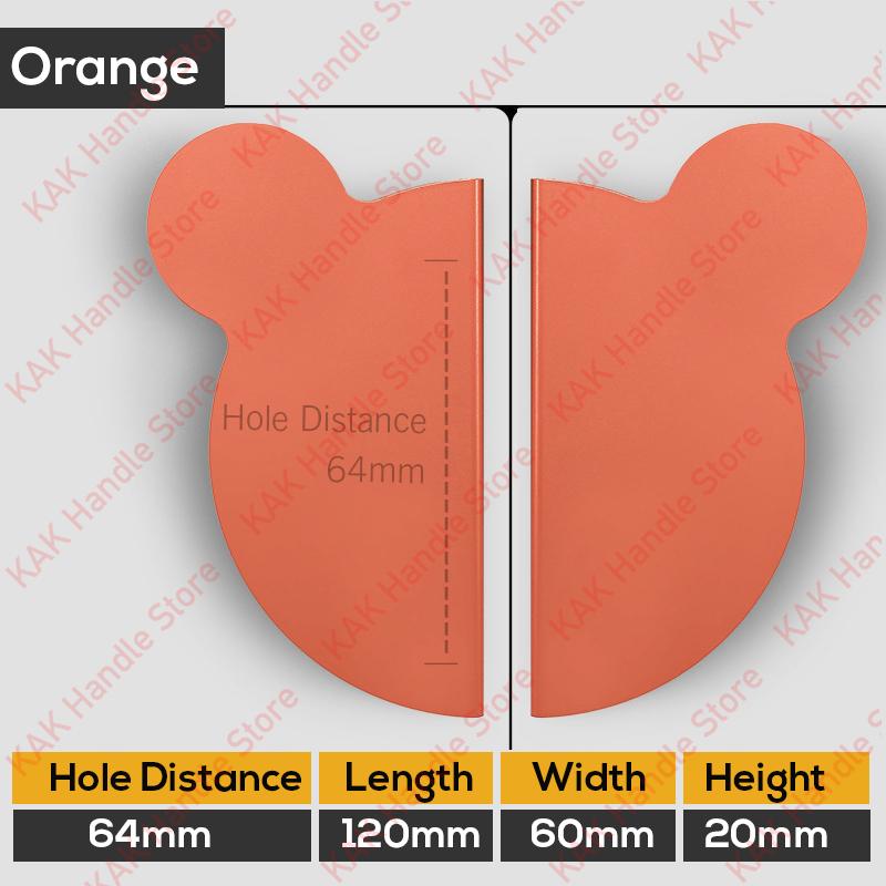 KAK 2 Pack Bear Head Furniture Handle for Kids Rooms Colorful Cabinet Handle and Drawer Knobs Decorative Door Hardware Fittings