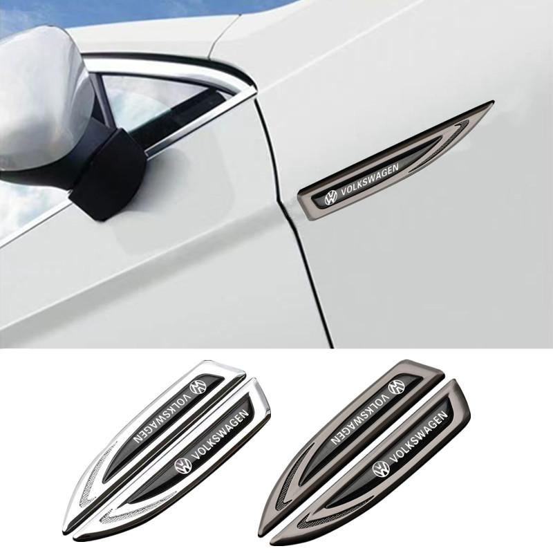 2PCS Car Side Door Body Fender Stickers Knife Badge For Volkswagen Golf 6 7 Passat Jetta B6 Touran MK5 Sticker SYSYZB-VWJD7