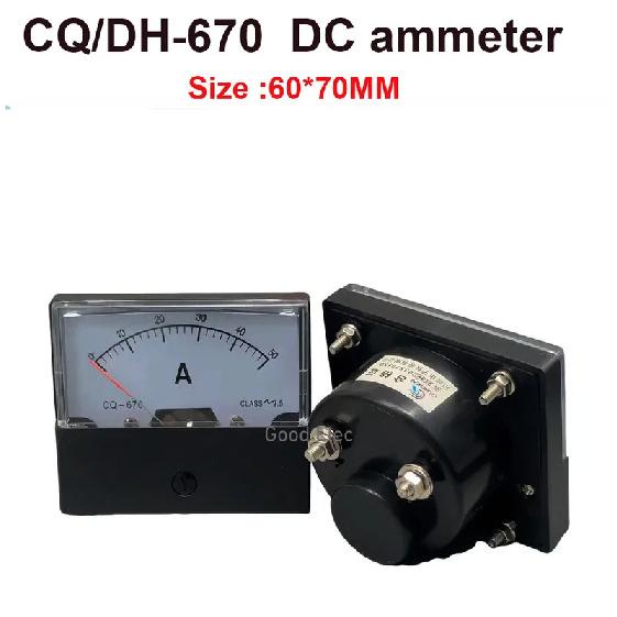 DC DH670 1A 5A 10A 50A 100A 200A 300A 500A Analog Current Panel Meter Ampere Ammeter