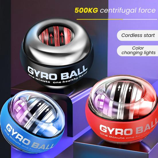 Auto-Start Wrist Ball Exerciser Adjustable Resistance Forearm Trainer Strengthener Torque Ball with Light Muscle Joint Exercise Gyro Ball Hand