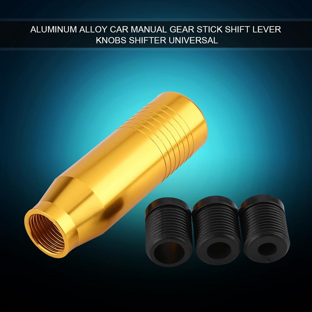 Aluminum Alloy Car Manual Gear Stick Shift Lever Knobs Shifter Universal Gold