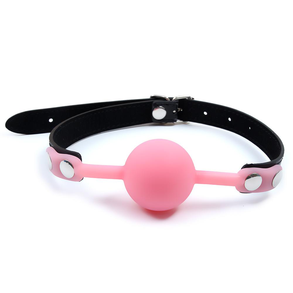 VaHppy Mouth Ball Yoke 4cm 80g Silicone Solid Drooling Couple Games Sex Toys SM BDSM Adult Products PU Bondage Oral Sex