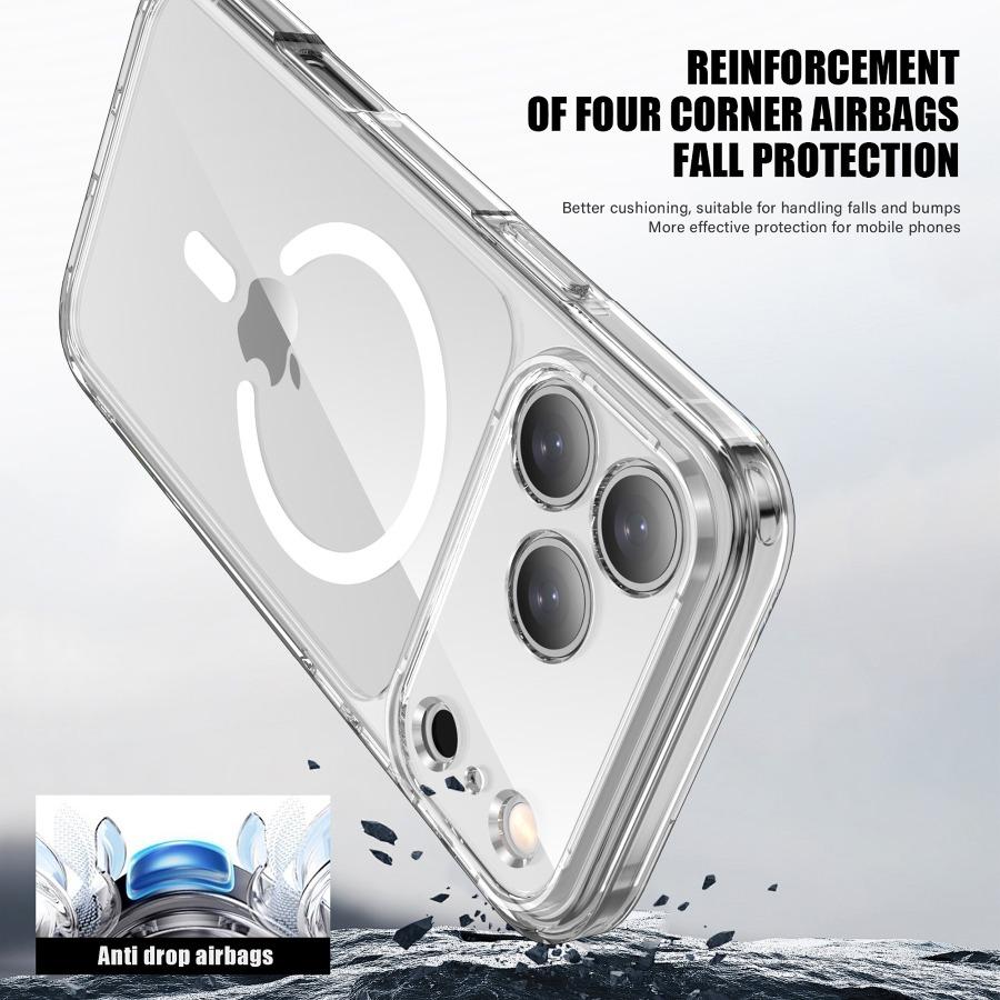 Luxury Magnetic Original Clear For Magsafe Case For iPhone 17 16 15 14 13 12 11 Pro Max Funda Wireless Charging Shockproof Cover