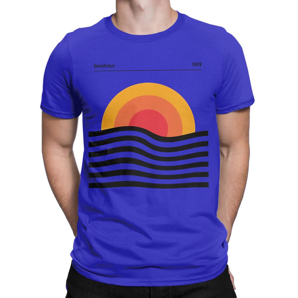 Circle Lines Warped Yellow Orange Red Graphic 100 Cotton Tshirt Bauhaus Tops Tees For Unisex