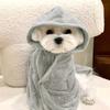 Super absorbent pet bathrobe, quick-dry and soft. All-season use for small dogs and cats with secure closure
