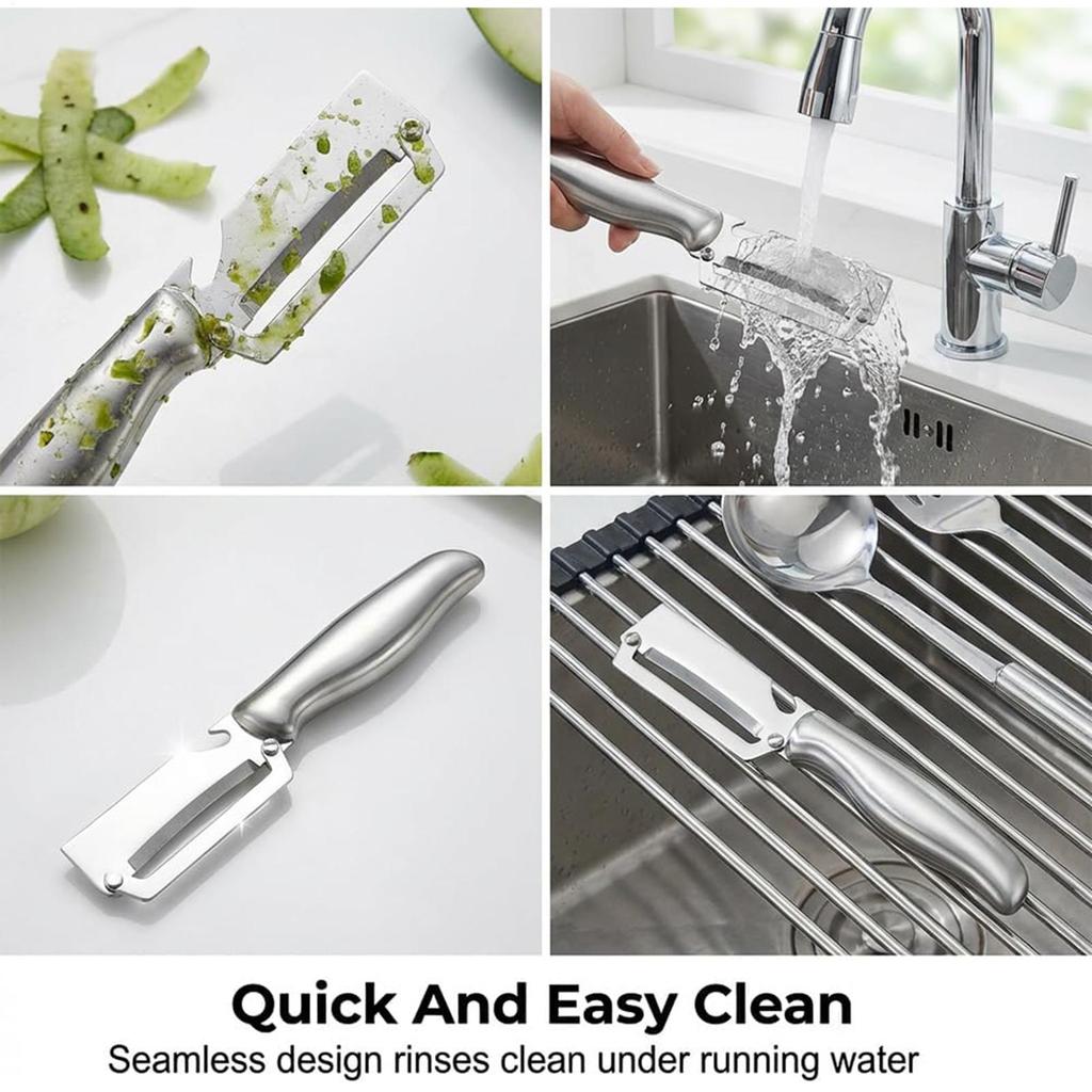 Vegetable Peelers For Kitchen Stainless Steel Multifunctional Veggie Scraper With Bottle Opener Durable Fruit Peeler For Potato