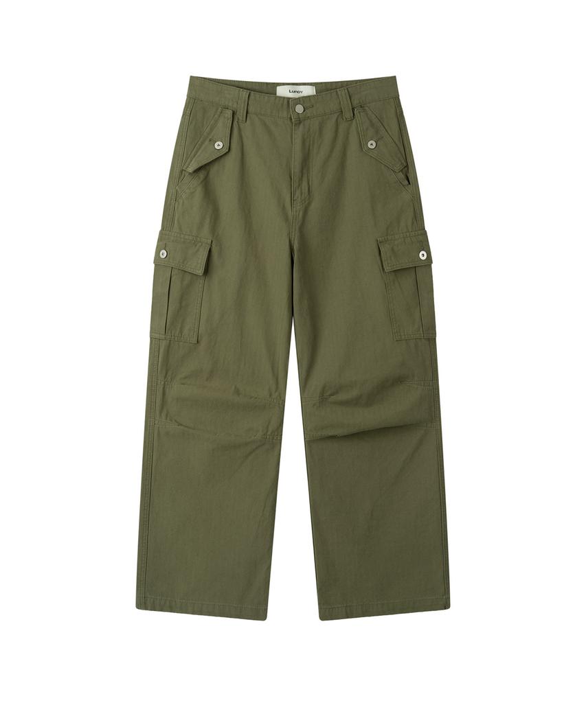 Leondi Chevron Field Cargo Pants - Khaki
