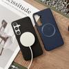For Samsung Galaxy S25+ Case Compatible with MagSafe PU Leather+TPU Phone Back Cover