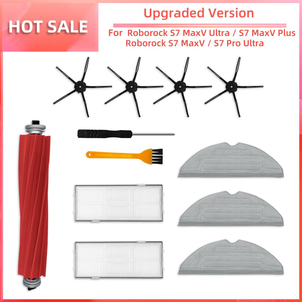 Compatible for Roborock S7 MaxV Ultra S7 Pro Ultra Accessories S7 MaxV Plus Robot Vacuum Main Side Brush Mop Filter Dust Bag