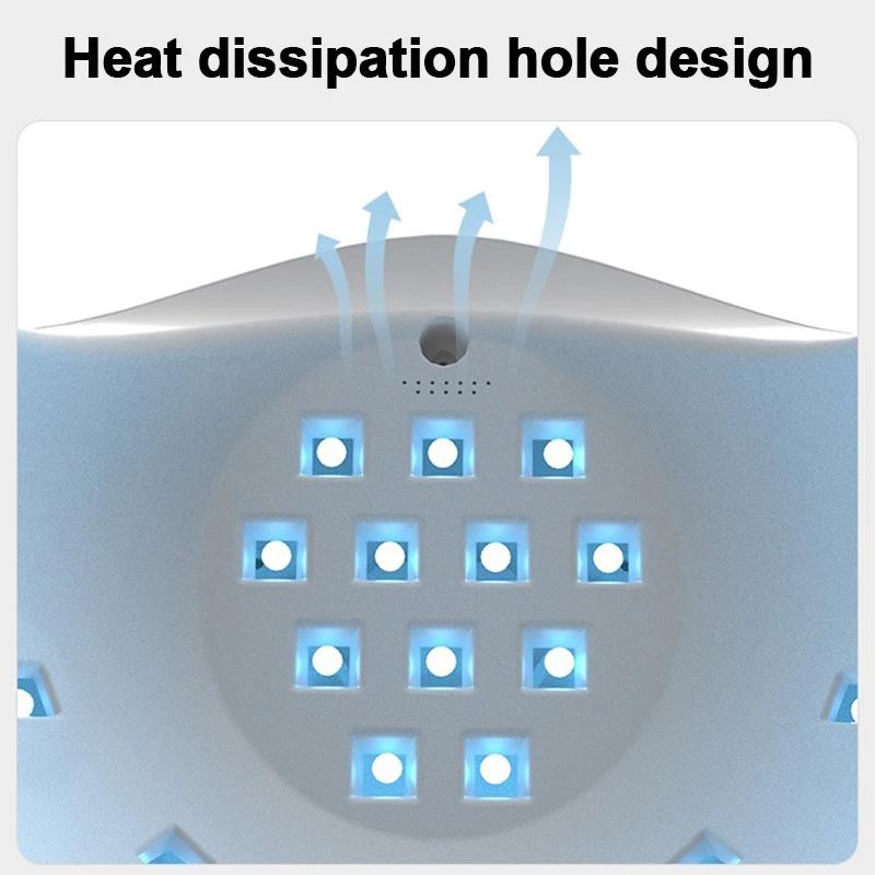 128W UV Gel Lamp for Nail 38 LEDs with 4 Timer Settings Smart Nail Dryer Quick-drying Nail Art Tools for Home Manicure Salon