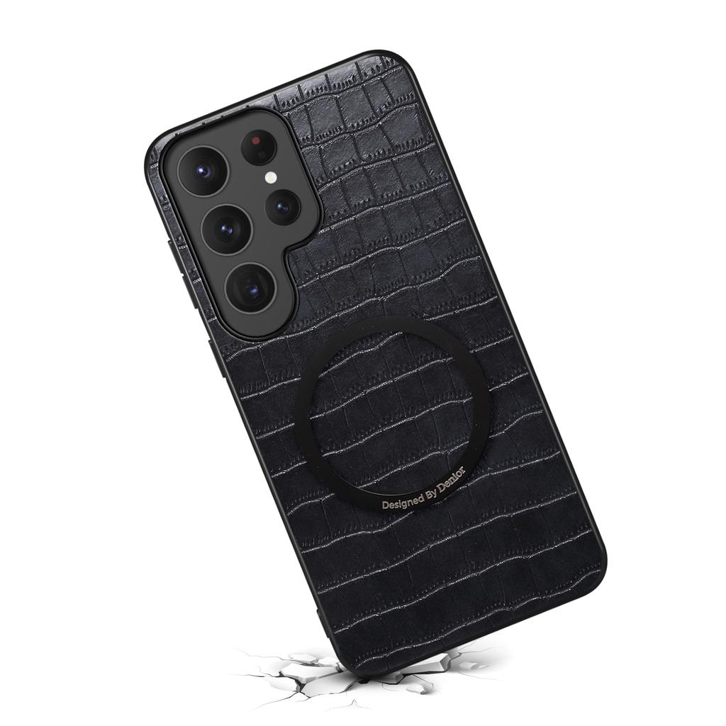 Alligator Pattern Leather Case for Samsung Galaxy S26 Ultra S25 Edge S24 Plus S23 Fe S21 A56 5G Magnetic Wireless Charging Cover