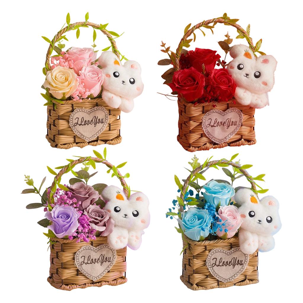 Birthday Gift Simulation Plastic Rose Flower Basket
