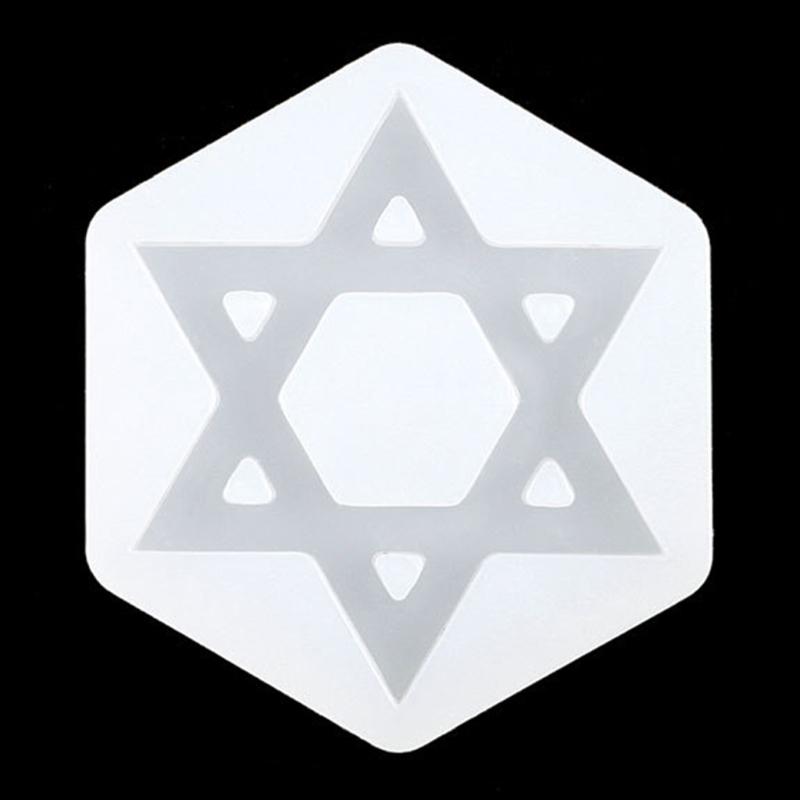 Shiny Glossy Six-pointed Star/Little Planet Keychain Silicone Epoxy Resin Mold DIY Pendant Jewelry for Halloween Gift