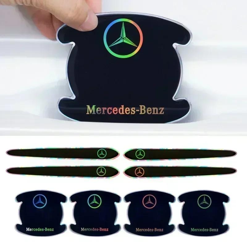 

8pcs Car Door Handle Protection Exterior Door Bowl Stickers Accessory For Mercedes Benz A C E S G Class GLC CLE CLA GLB GLS W177